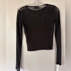 Urban outfitter black mesh crop
